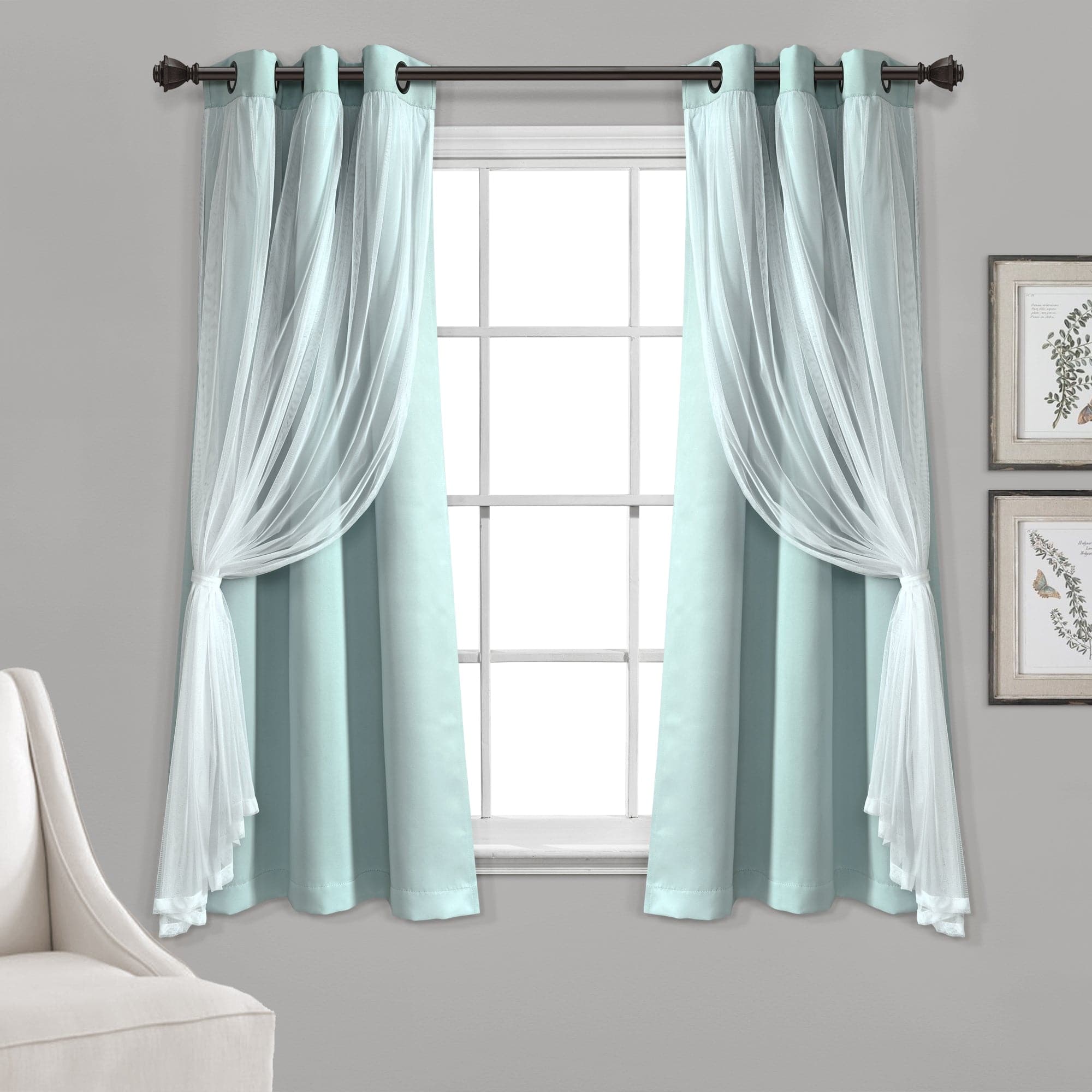 Home Boutique Grommet Sheer Panels With Insulated Blackout Lining