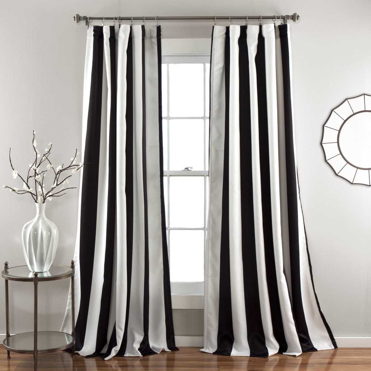 Vertical striped hot sale curtains