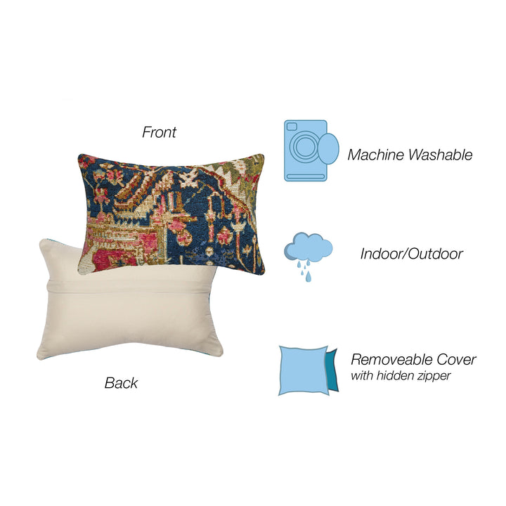 Marina Heriz Indoor/Outdoor Pillow Red/multi