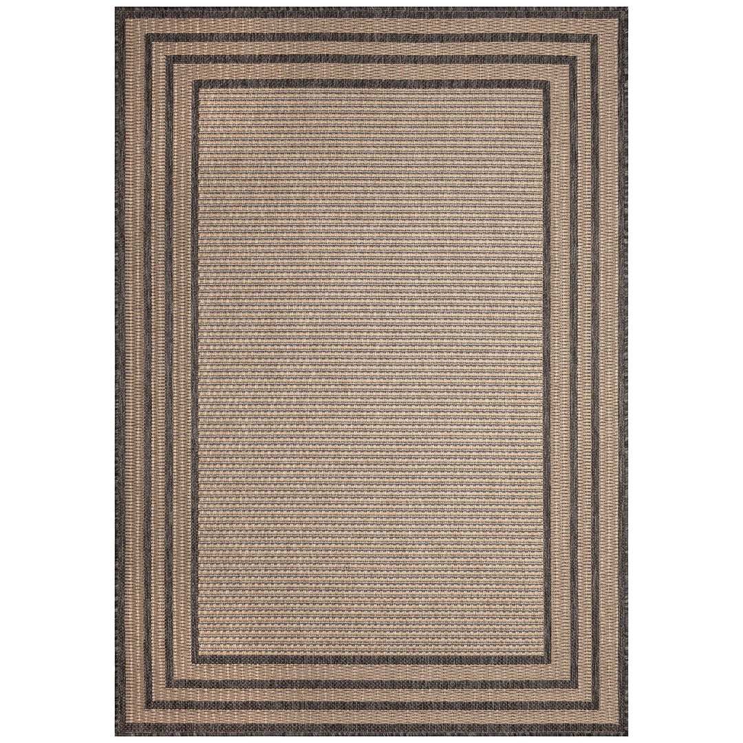 Monaco Striped Border Indoor Outdoor Area Rug