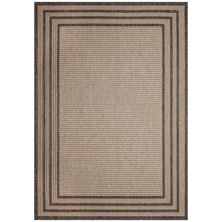 Monaco Striped Border Indoor Outdoor Area Rug