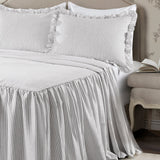Bedding Bundle: Reyna Ruffle Sheets + Ticking Stripe Bedspread + Avon Comforter