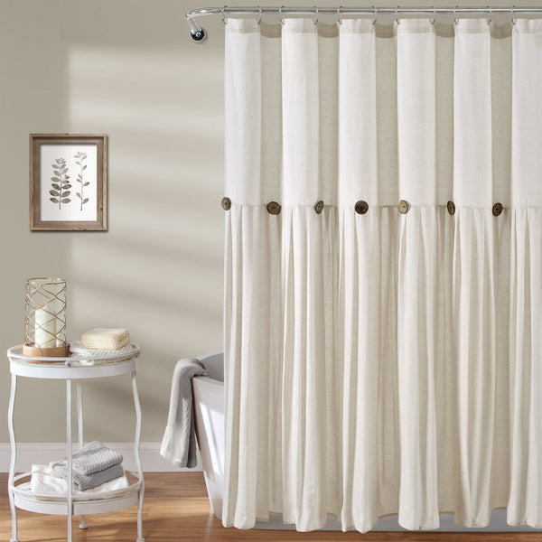 Linen Button Shower Curtain | Lush Decor | www.lushdecor.com – LushDecor