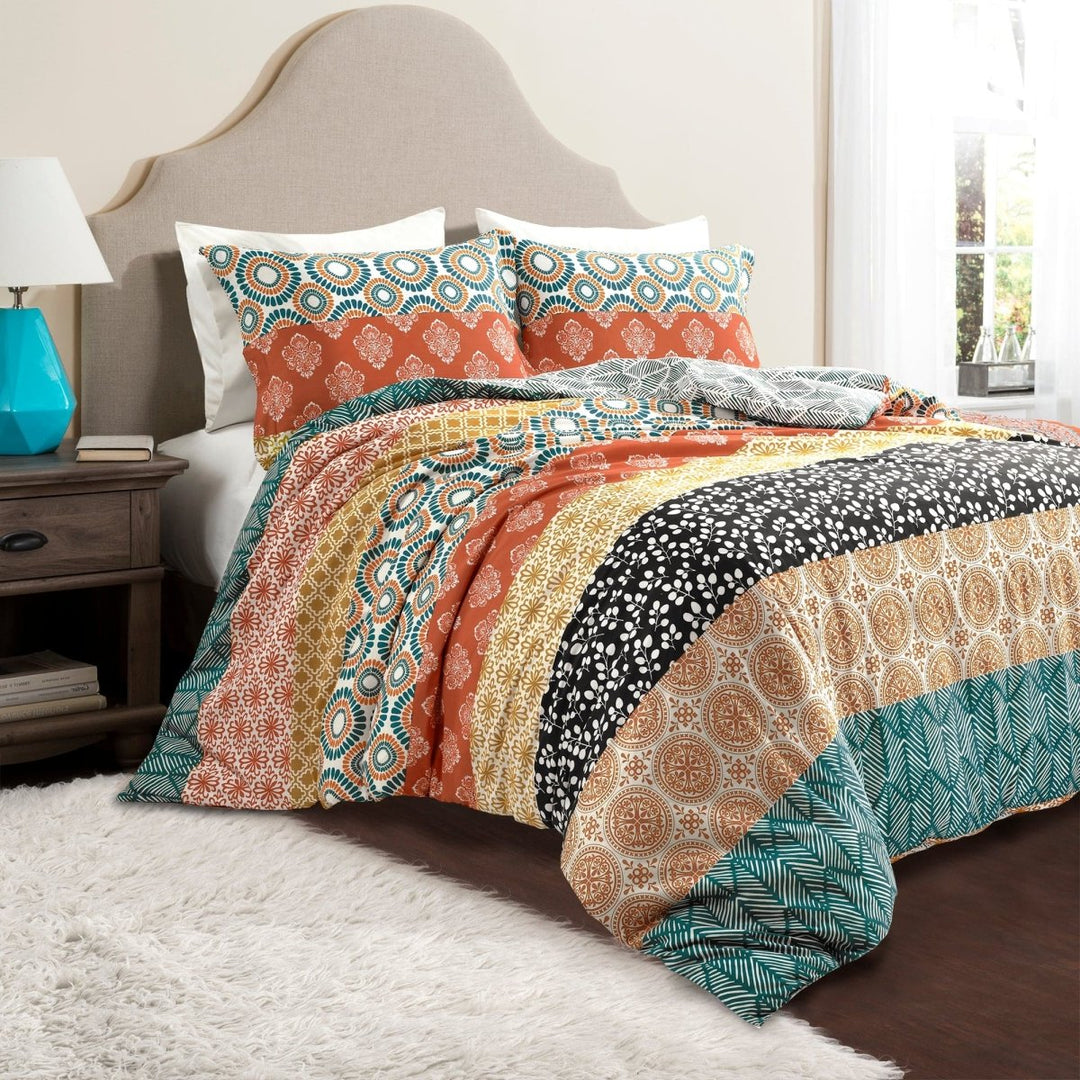 Bohemian Stripe Cotton Reversible Bettdecke Set