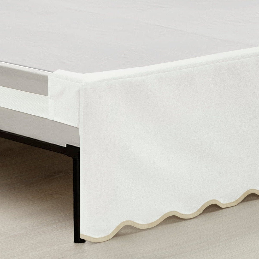 Coastal Chic Scalloped Edge Bed Skirt Lush Decor