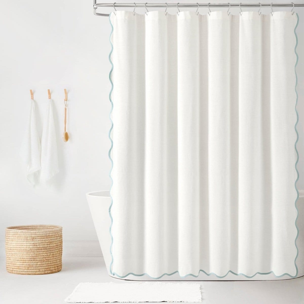 Coastal Chic Scalloped Edge Shower Curtain | Lush Decor | www.lushdecor.com – LushDecor