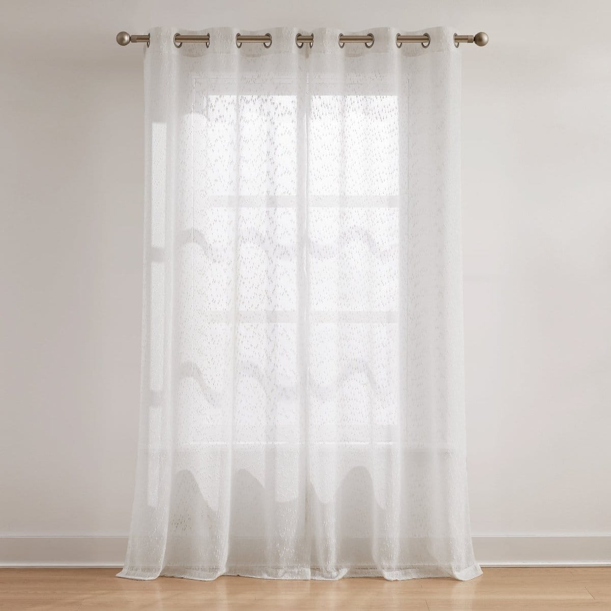 Aileen Textured Raindrop Sheer Window Curtain Panels | Lush Decor