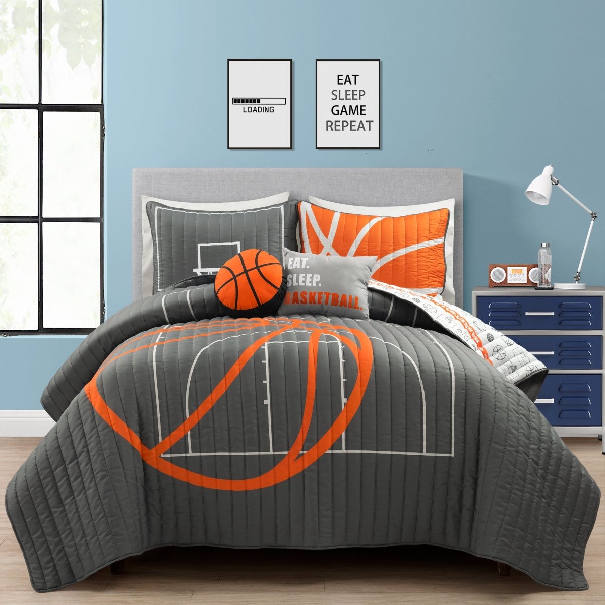 Basketball Game Reversible Quilt Set | Lush Decor | www.lushdecor