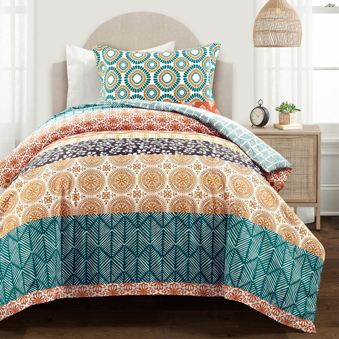 Bohemian Stripe Cotton Reversible Bettdecke Set