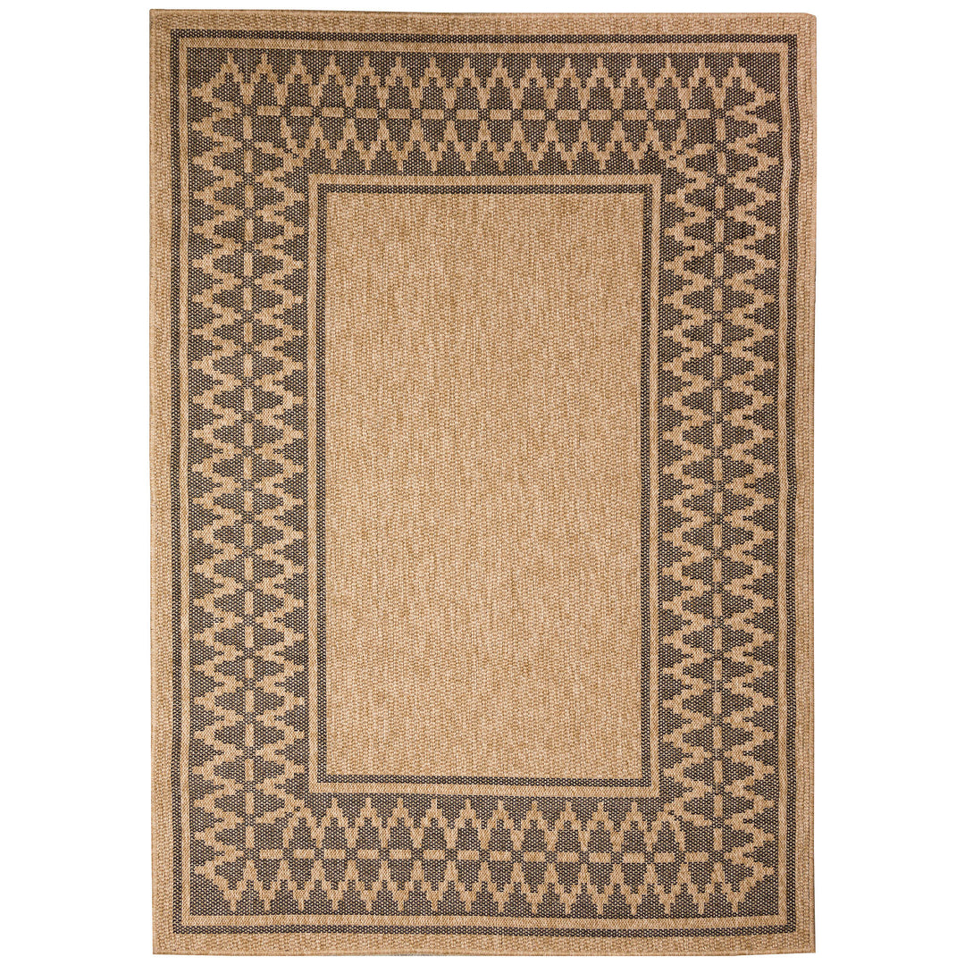 Sahara Diamond Border Indoor Outdoor Area Rug