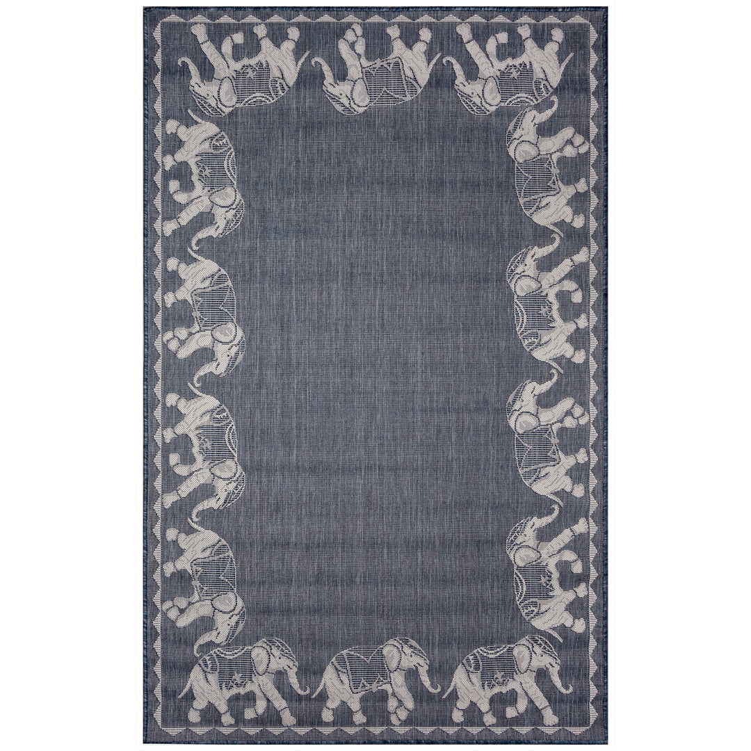 Carmel Marching Elephants Indoor Outdoor Area Rug