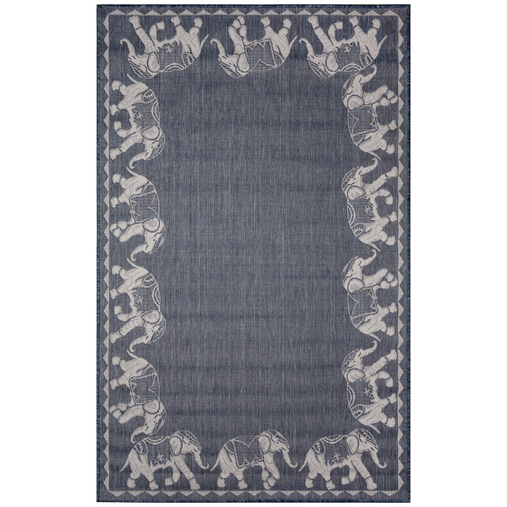 Carmel Marching Elephants Indoor Outdoor Area Rug