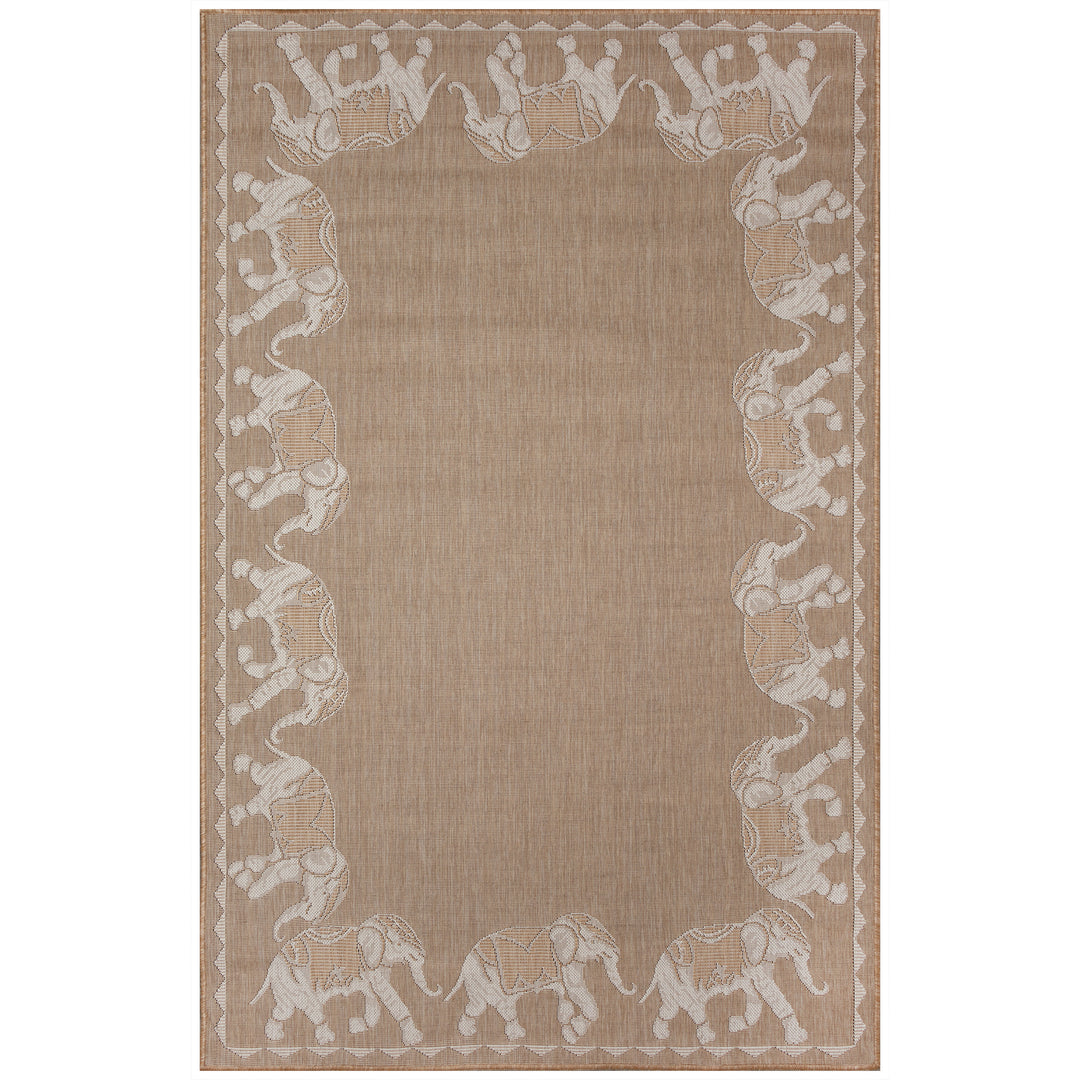 Carmel Marching Elephants Indoor Outdoor Area Rug