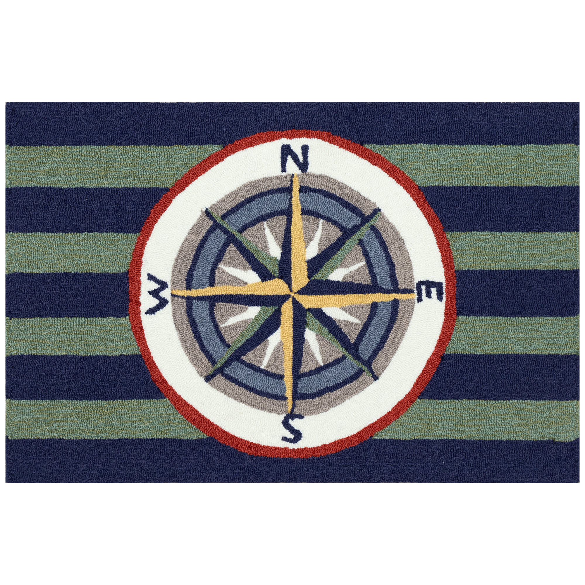 Frontporch Striped Compass Indoor Outdoor Mat – LushDecor