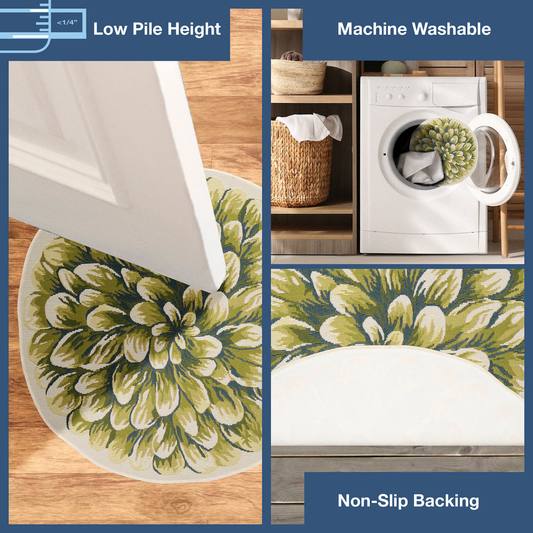 Green | 3'3" x 2'1" 1/2 Round