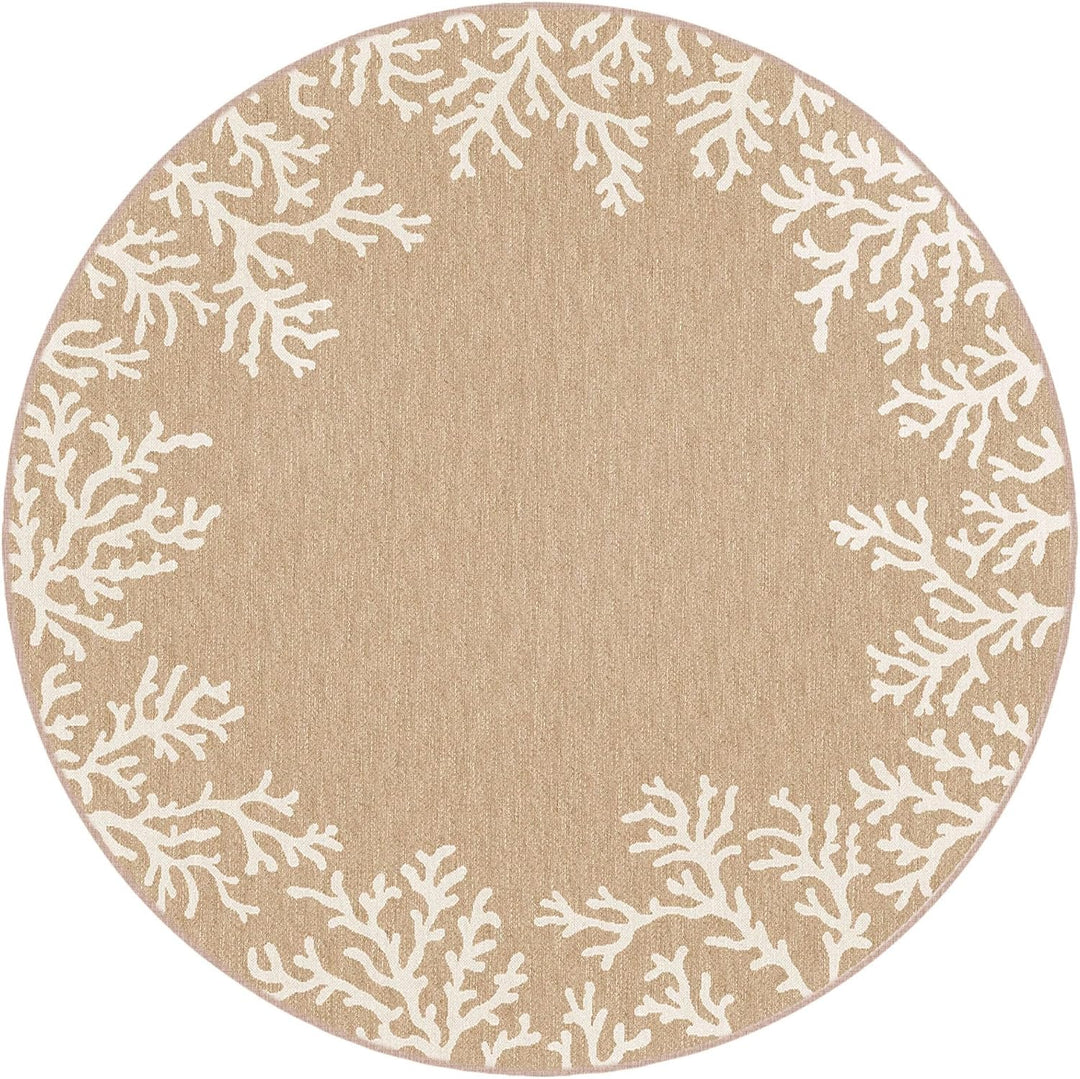 Carmel Coral Border Indoor Outdoor Area Rug