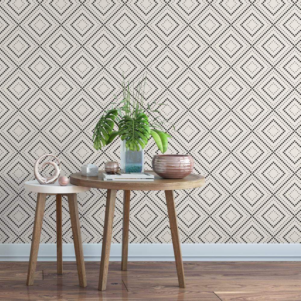 Abstract Diamond Dots Wallpaper by MUSE Wall Studio