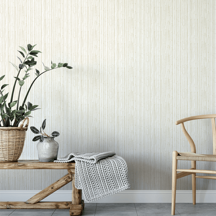 Bamboo in Bone Wallpaper by MUSE Wall Studio