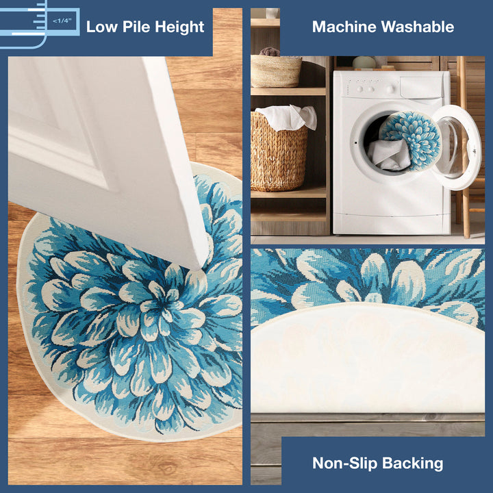 Blue | 3'3" x 2'1" 1/2 Round