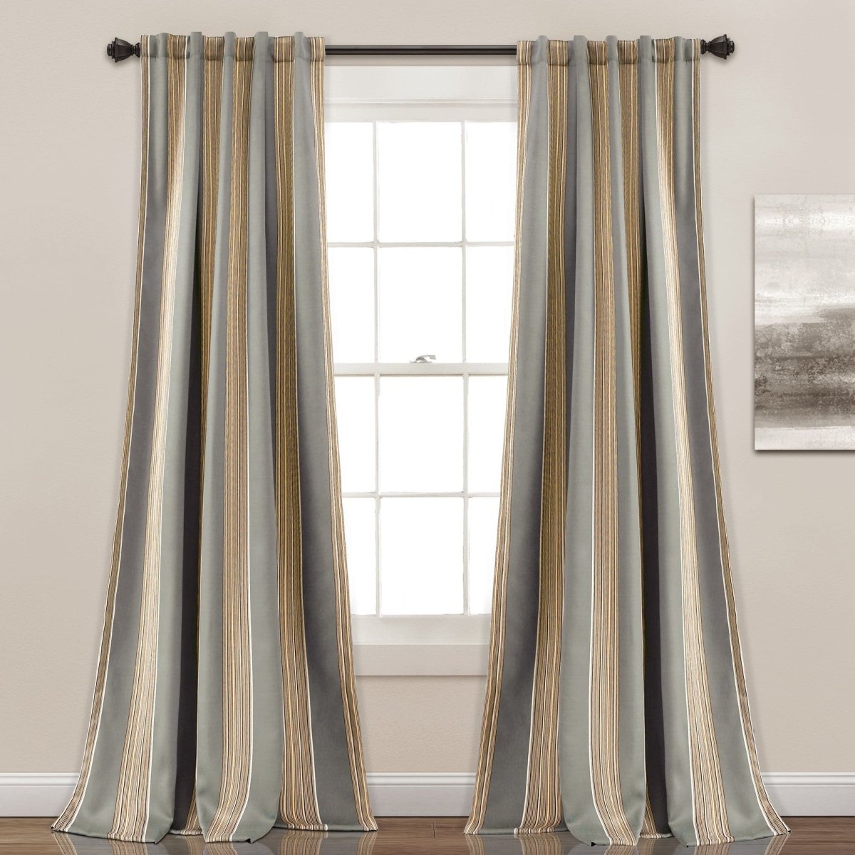 Lush Decor Julia Stripe Window Curtains - Thumbnail 2