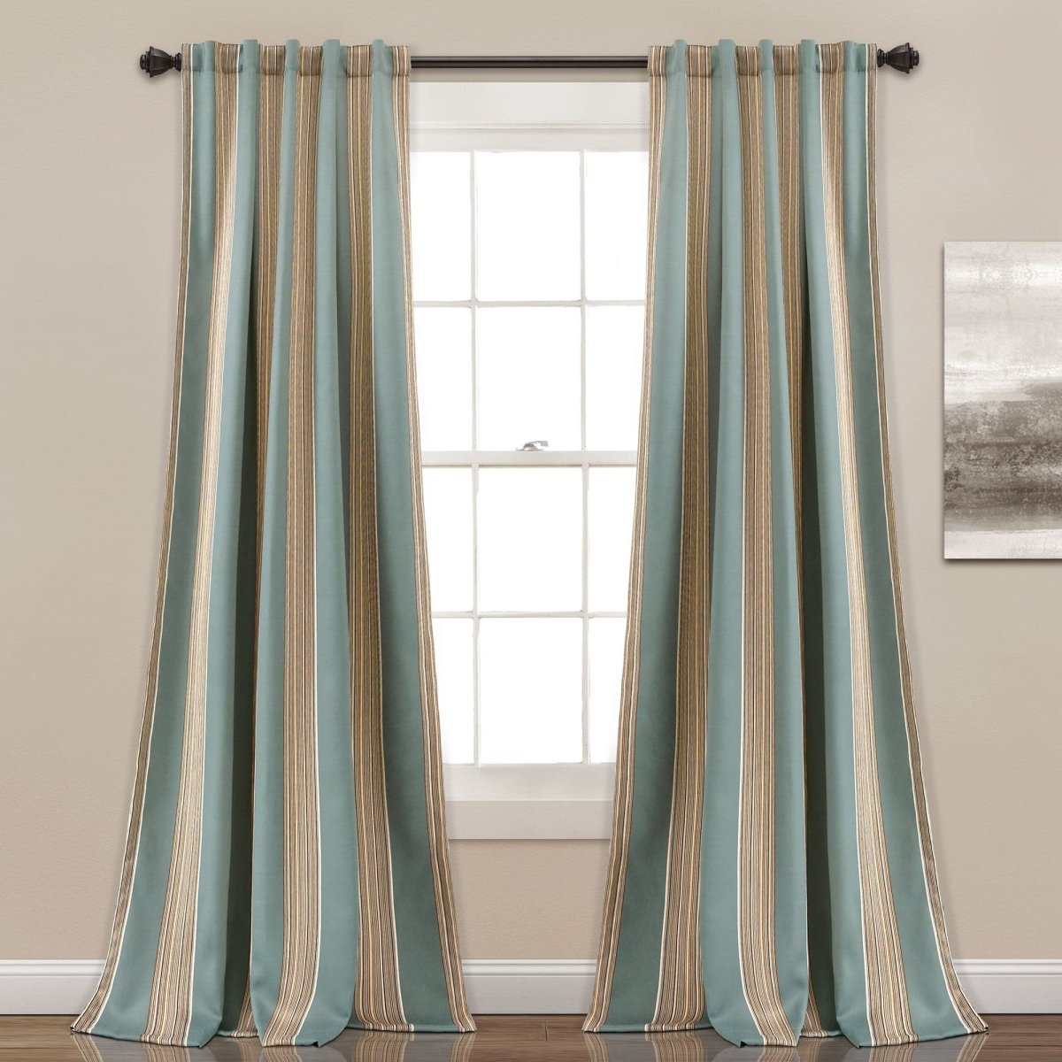 Lush Decor Julia Stripe Window Curtains