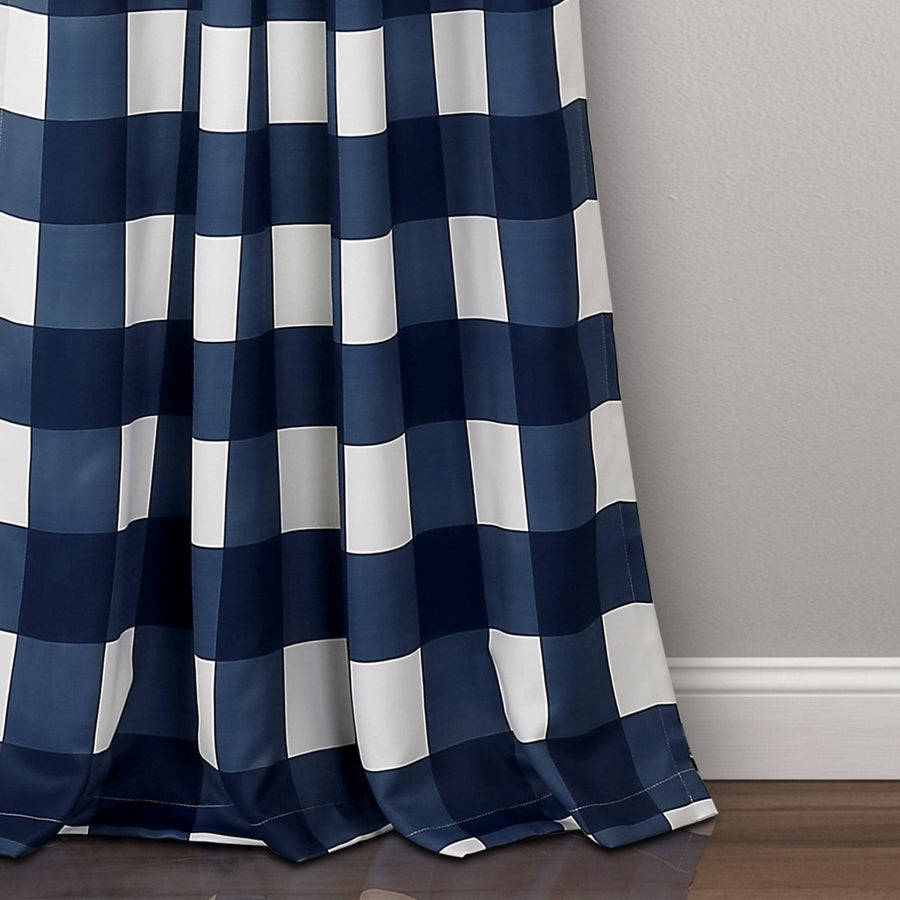 Kelly Checker Room Darkening Window Curtain Panel Set | Lush Decor ...