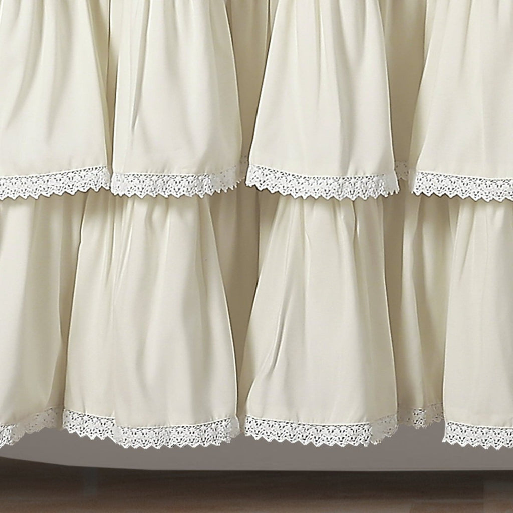 Lush Decor Ruffle Duschvorhang – Shabby Chic Design, 183x183 Cm, Elfenbein