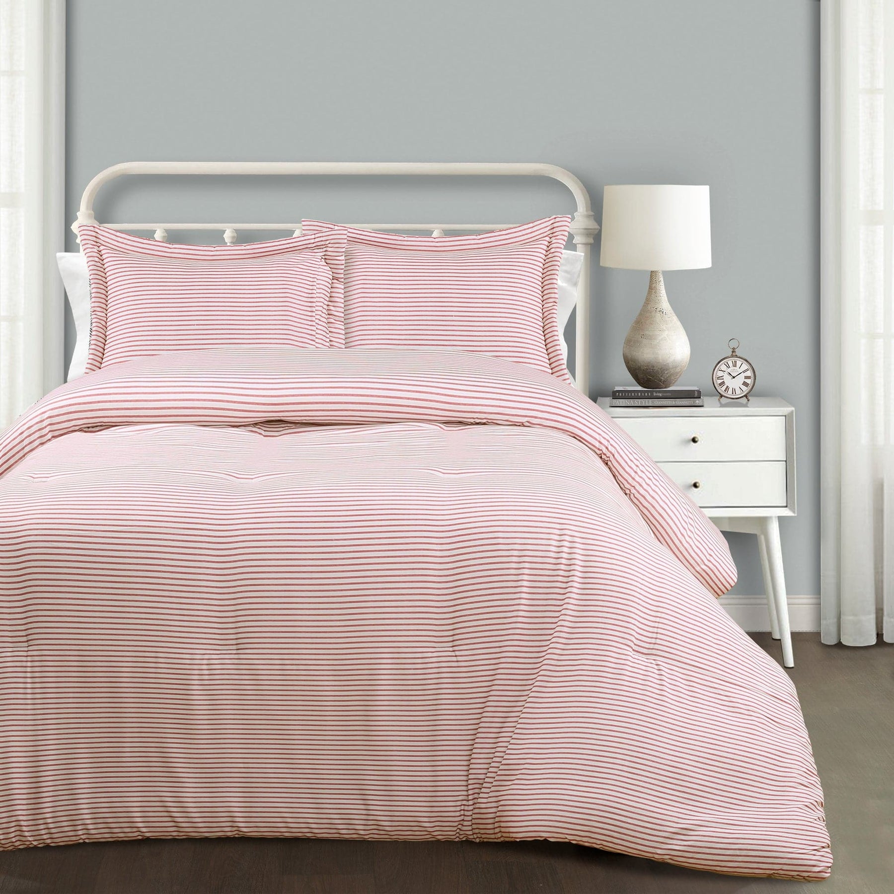 Farmhouse Stripe Cotton Reversible Comforter Set | Lush Decor | www ...