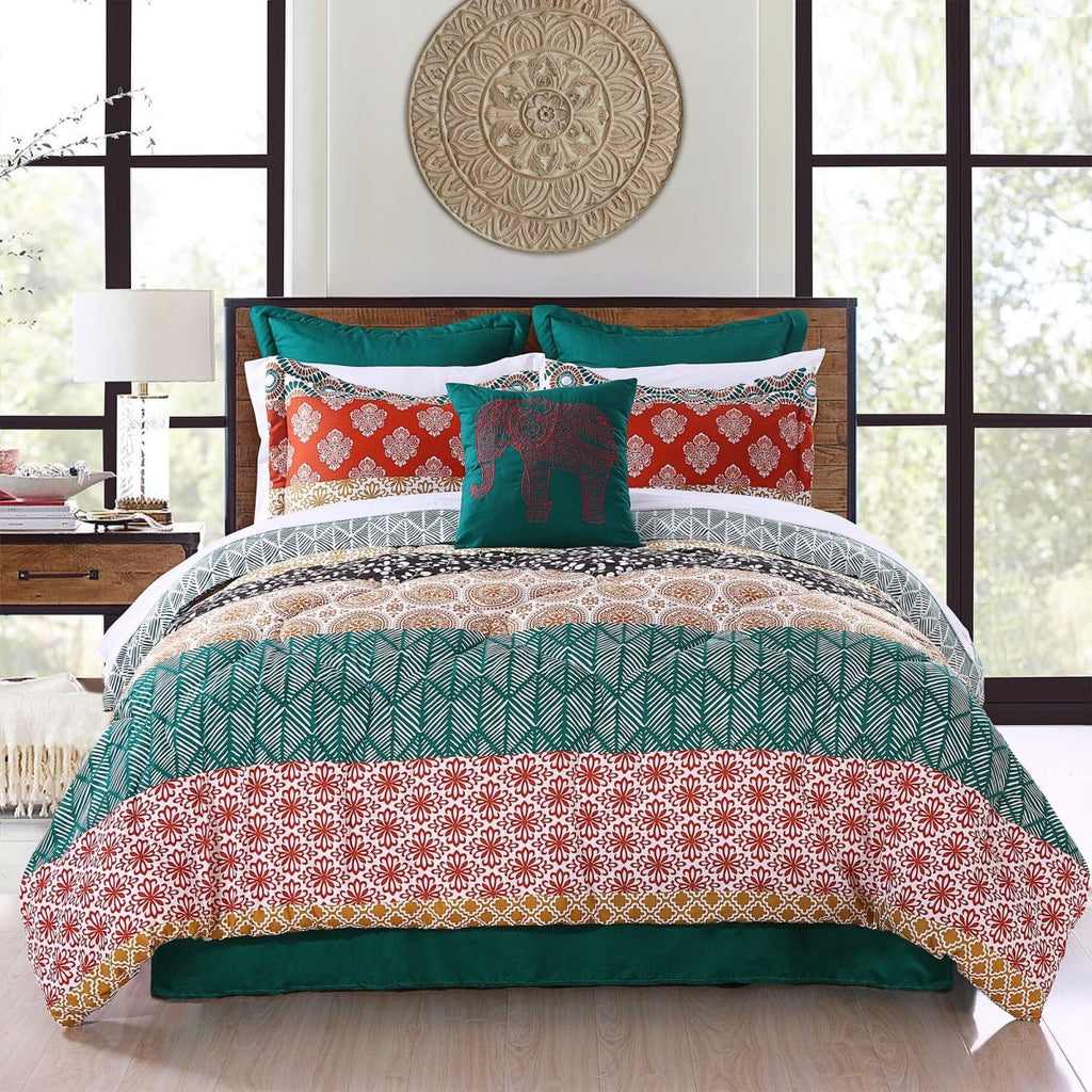 Bohemia Exotic Striped Bedding Set 4 Pezzi, Spazzolato Bohemia Exotic Striped Bedding Set 4 Pezzi, Spazzolato