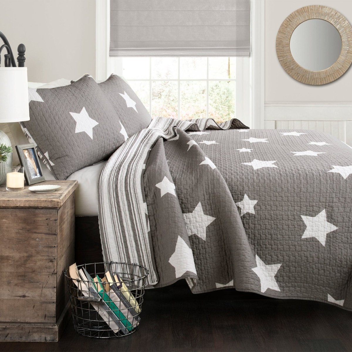 Liberty Star 3-Piece Quilted Bedding Set NCU0NVH896