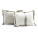 Farmhouse Stripe Cotton Reversible Comforter Set | Lush Decor