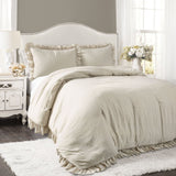 Bedding Bundle: Reyna Comforter Set + Boho Tufted Cotton Woven Tassel Fringe Throw - King