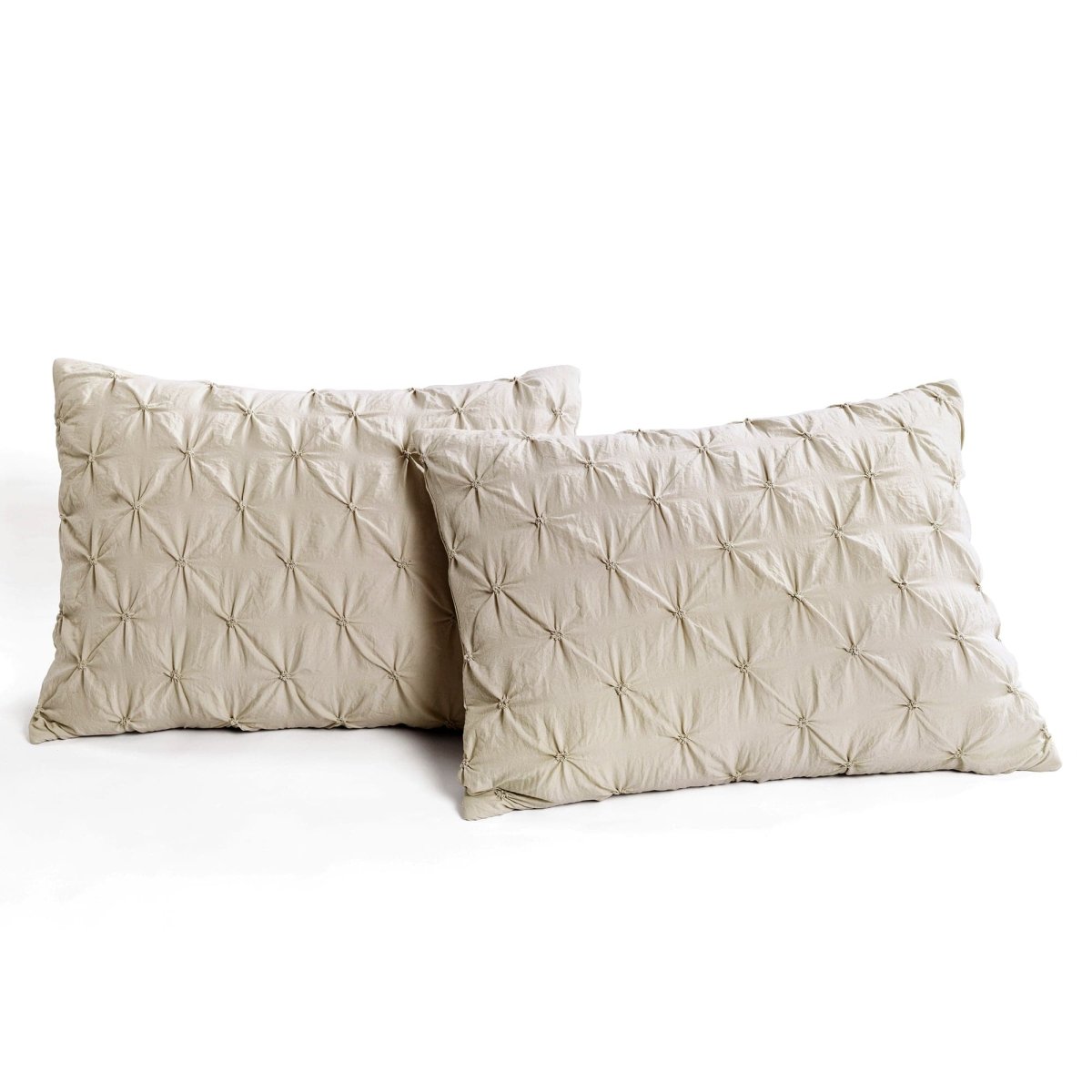 Lush Decor Ravello Pintuck Piumino King 5 Pezzi | Microfibra Plissettata, 100% Poliestere, Cuscini Inclusi, Grano, Lavaggio A Secco
