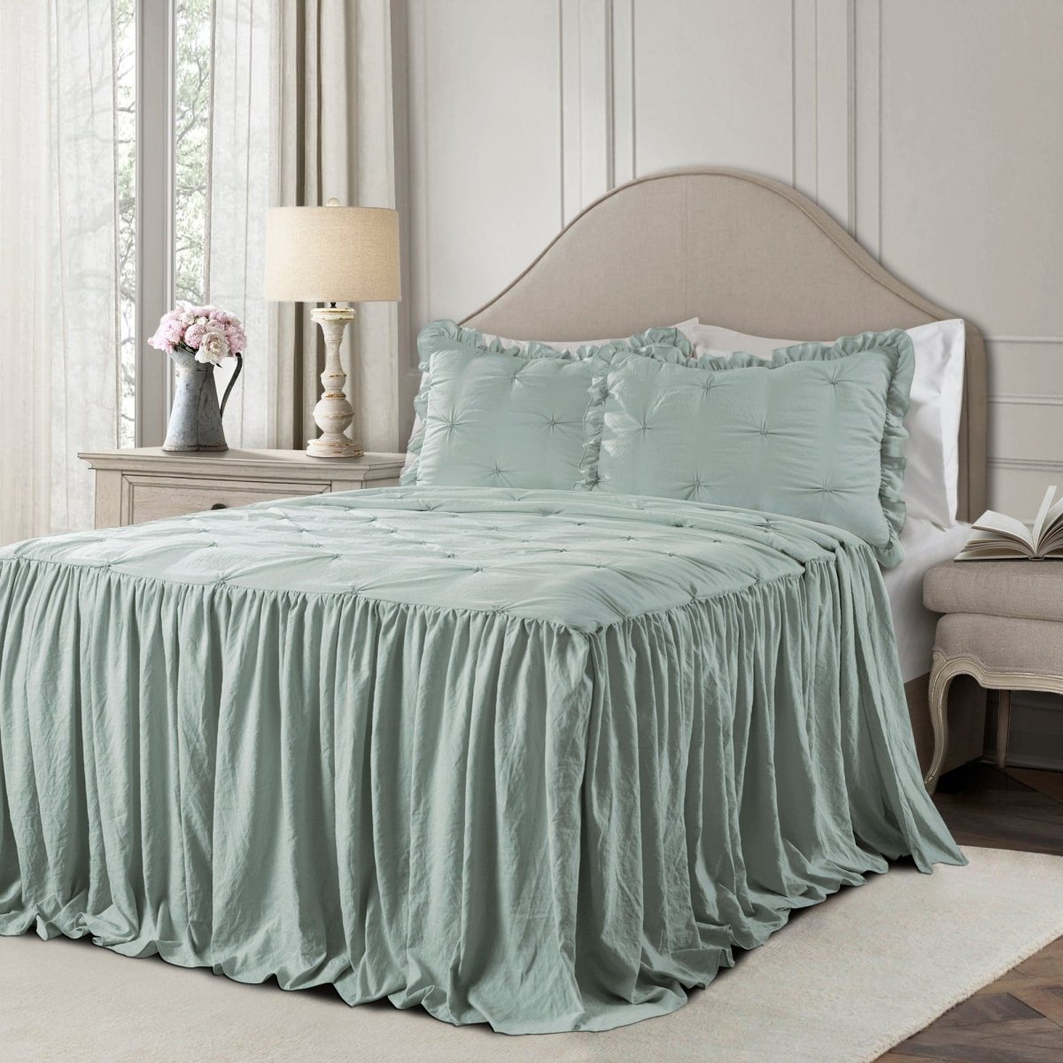 Ravello Pintuck Ruffle Skirt Bedspread Set | Lush Decor | www.lushdecor ...