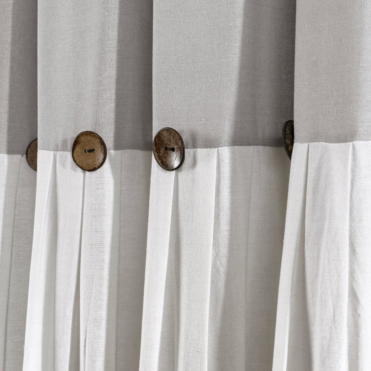 Linen Shower Curtain: Stylish Button Detail For Your Bathroom – LushDecor