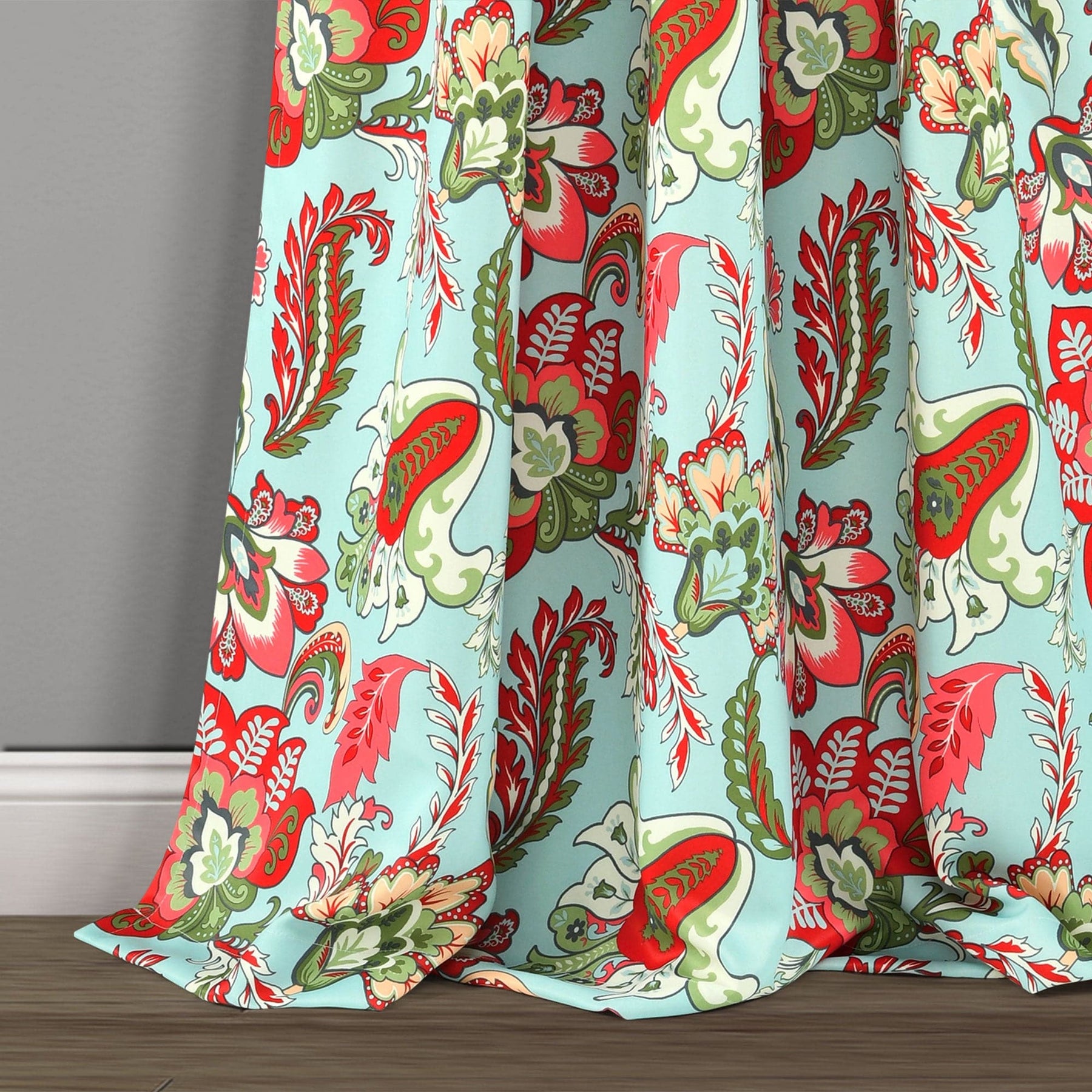 Zara Jacobean Light Filtering/Room Darkening Window Curtain Panel Set