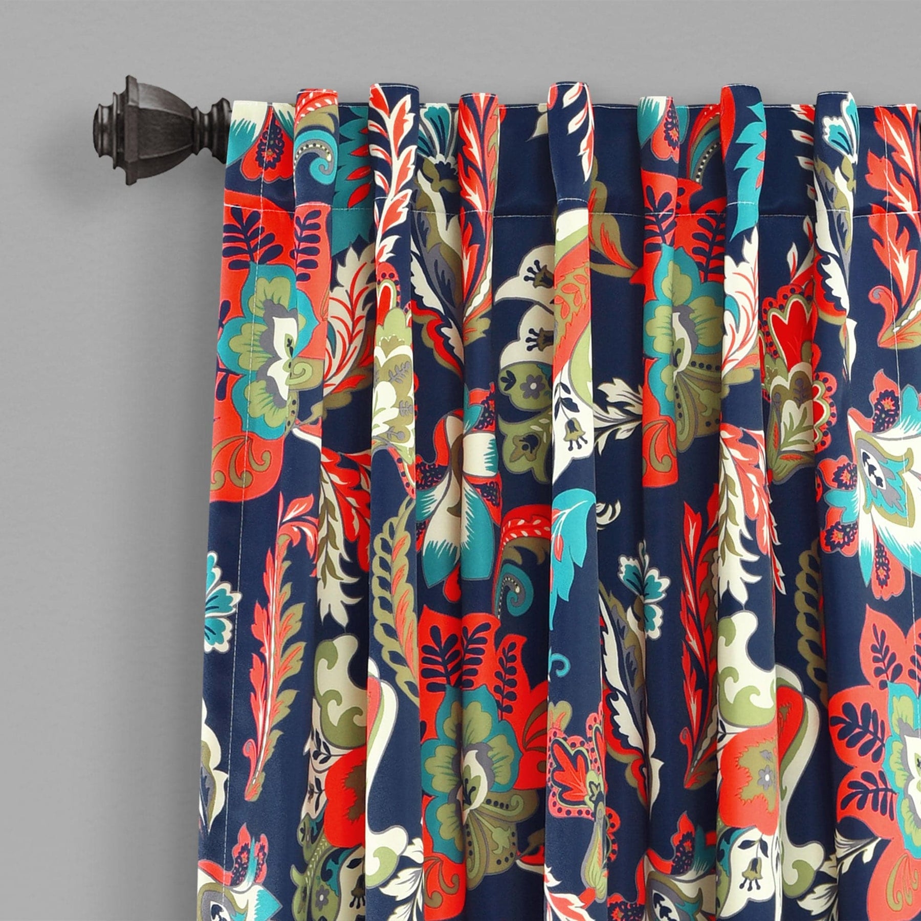 Zara Jacobean Light Filtering/Room Darkening Window Curtain Panel Set