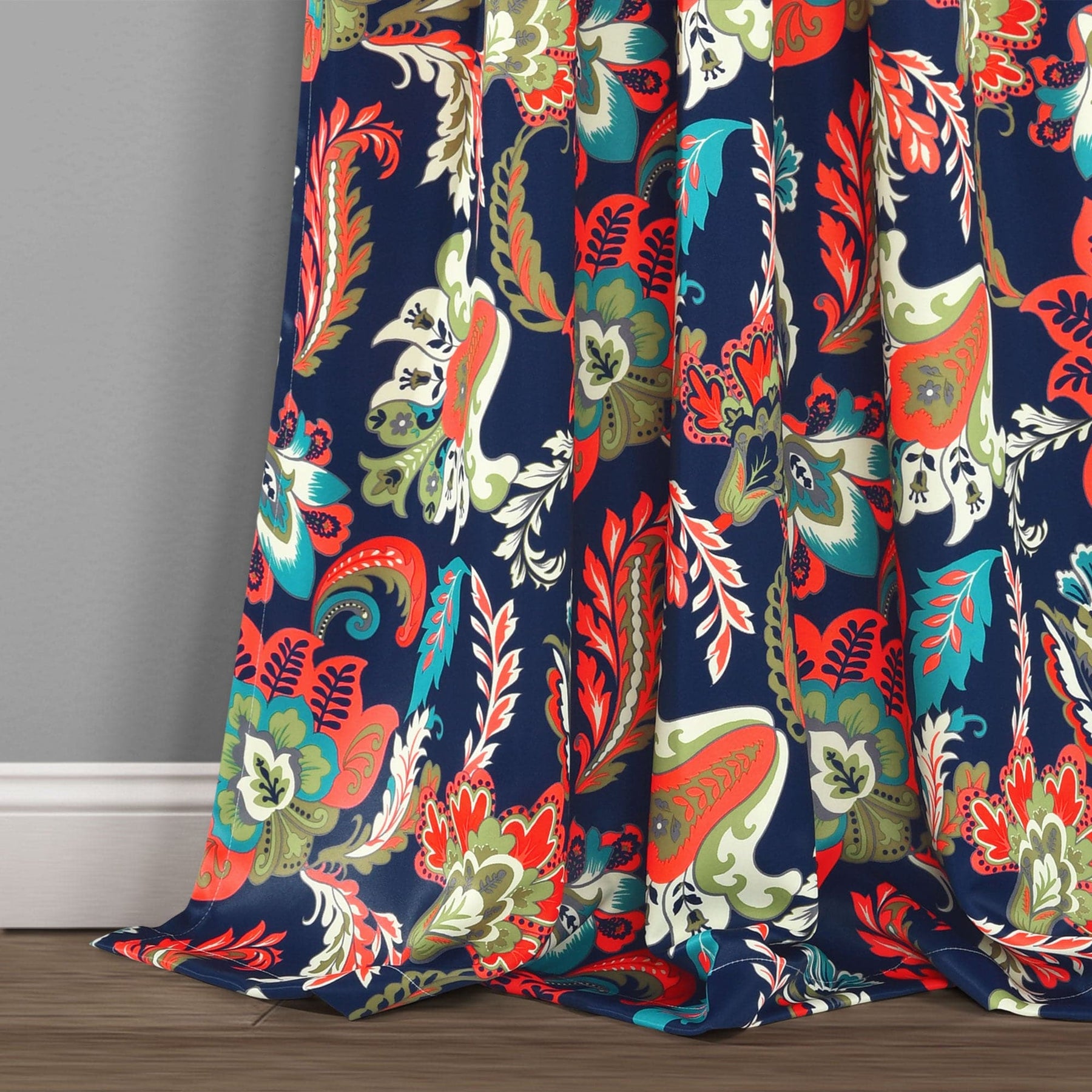 Zara Jacobean Light Filtering/Room Darkening Window Curtain Panel Set