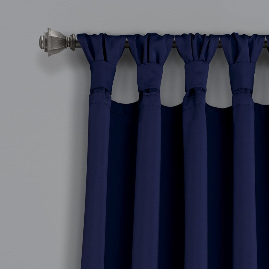 Insulated Knotted Tab Top Blackout Window Curtain Panel Set | Lush ...