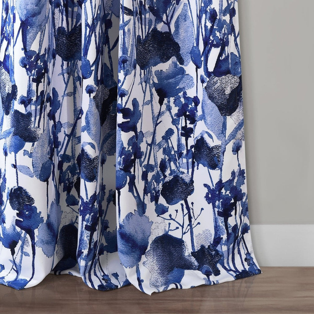 Boho Chic Light Filtering Curtains - 95 X 52 Inch Panel Pair, Turquoise & Navy, 100% Polyester, Rod Pocket - View #9