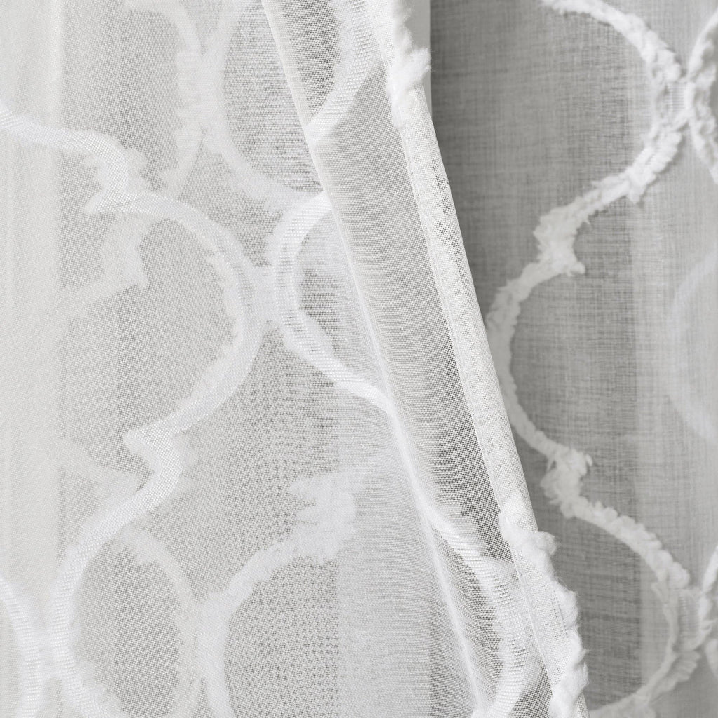 Avon Trellis Grommet Sheer Window Curtain Panel Set | Lush Decor | www ...