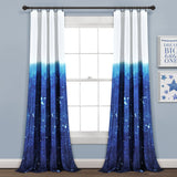Space Star Ombre Window Curtain Panel Set
