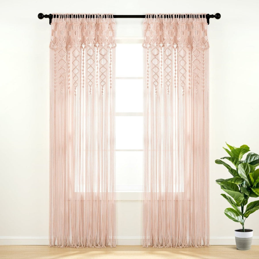 Macrame Curtains: Stylish Boho Cotton Window Curtain Collection – LushDecor