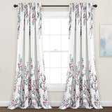 Mirabelle Watercolor Floral Light Filtering Window Curtain Panel Set