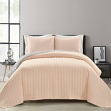 Bedding Bundle: Rainbow Tufted Dot Comforter Set + Soft Stripe Coverlet Set