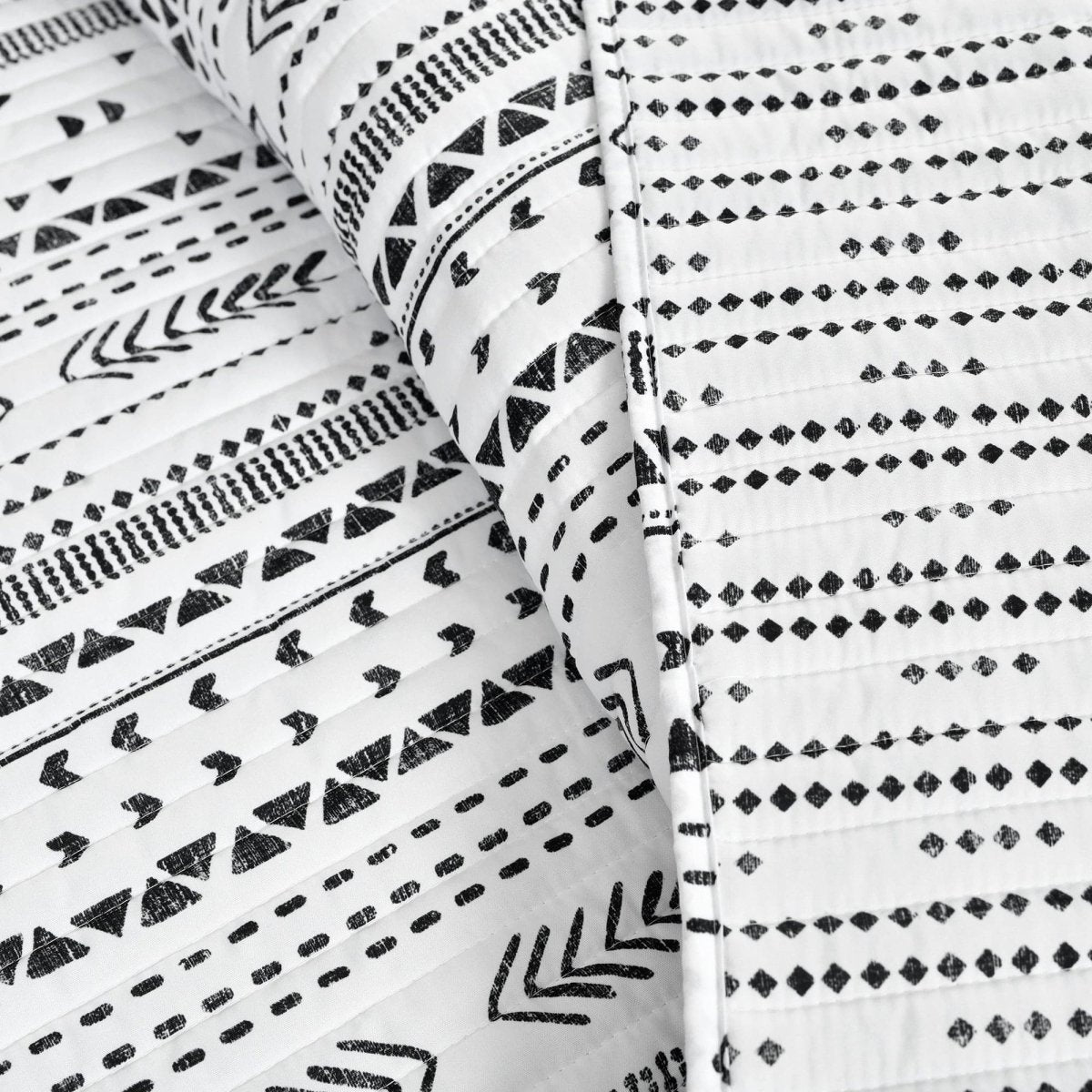 Lush Decor Trapunta Reversibile Hygge Stripe Oversize 3 Pezzi – Stile Scandinavo Neutro E Bianco, Per Letto Matrimoniale/Queen/King