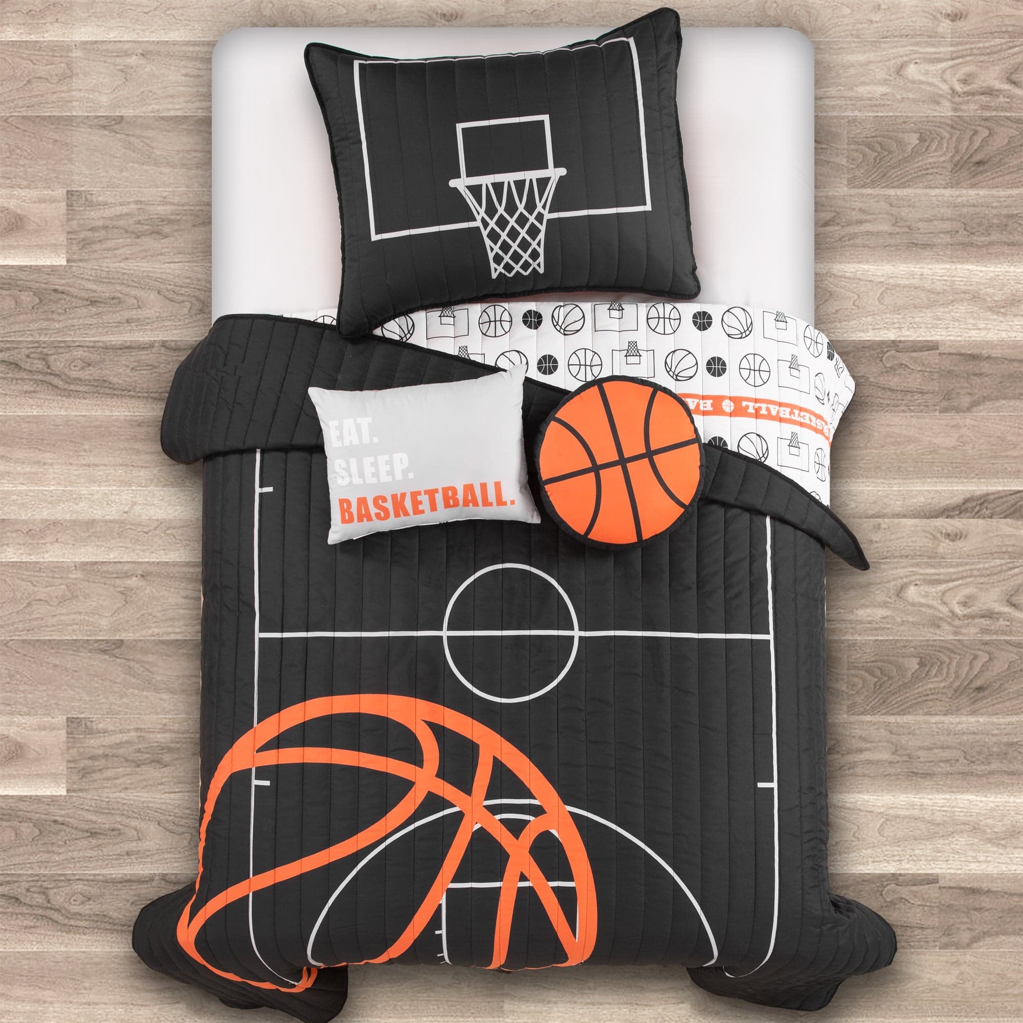 LV Print Designed Complete Bedding Set - 1 Duvet Comforter, 1 Bed Spread &  4 Pillow Cases