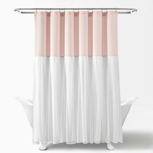 Tulle Skirt Colorblock Shower Curtain | Lush Decor | www.lushdecor.com ...