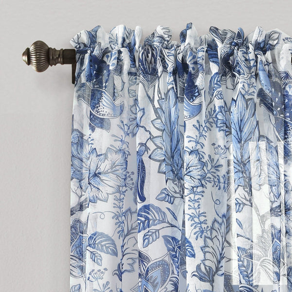 Cynthia Jacobean Sheer Window Curtain Panel Set | Lush Decor | www ...