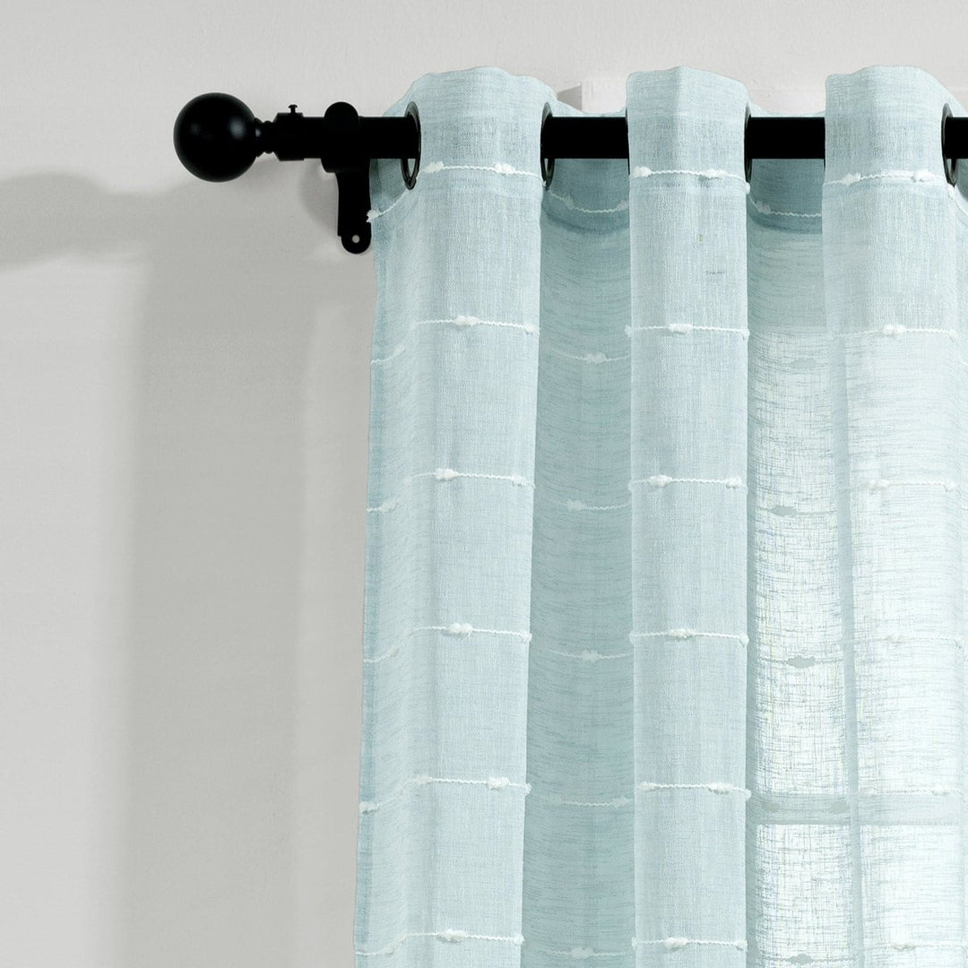 Lush Decor Aileen Textured Raindrop White Polyester 38 in. W x 84 in. L Metal Grommets Sheer Curtain (Set of 2) 194938080118 - The Home Depot Lush Decor Aileen Textured Raindrop White Polyester 38 in. W x 84 in. L Metal Grommets Sheer Curtain (Set of 2) 194938080118 - The Home Depot